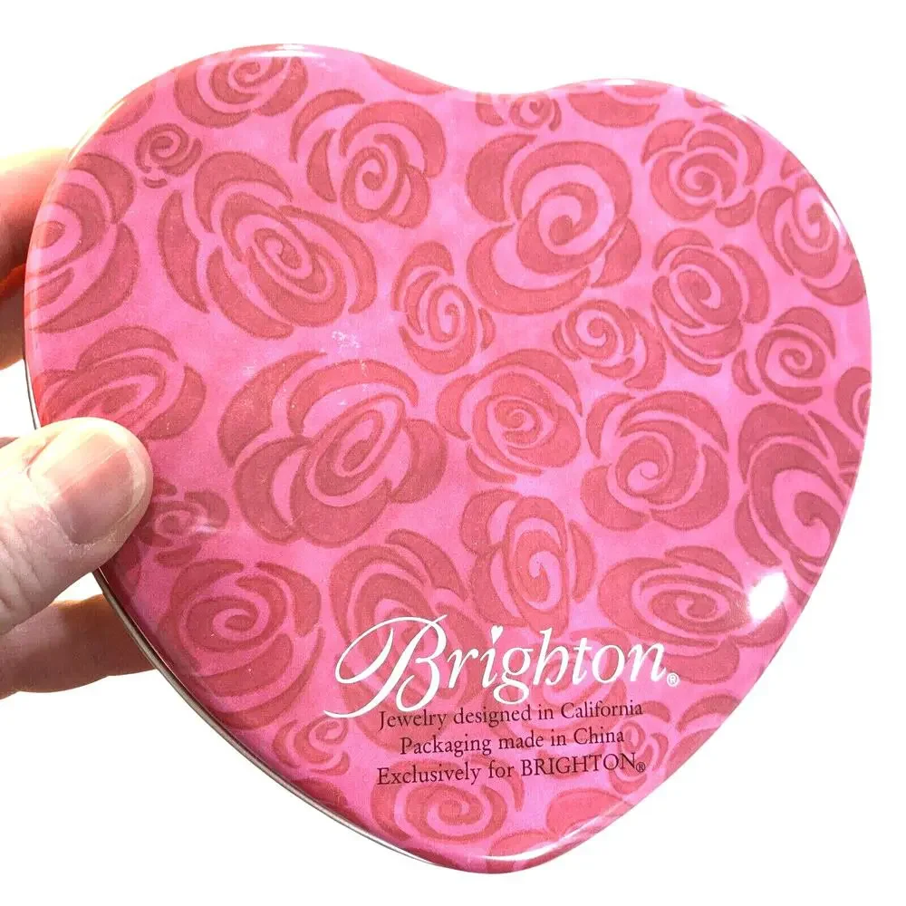 Brighton Heart Shaped Box Jewelry Keepsake Gift Metal Tin Empty Container 5.5”
